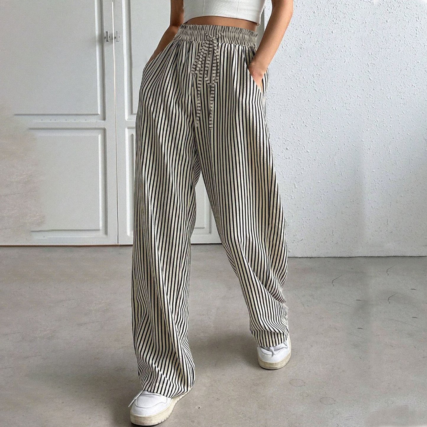 Women's Pretty Cool Striped Casual Trousers Pants