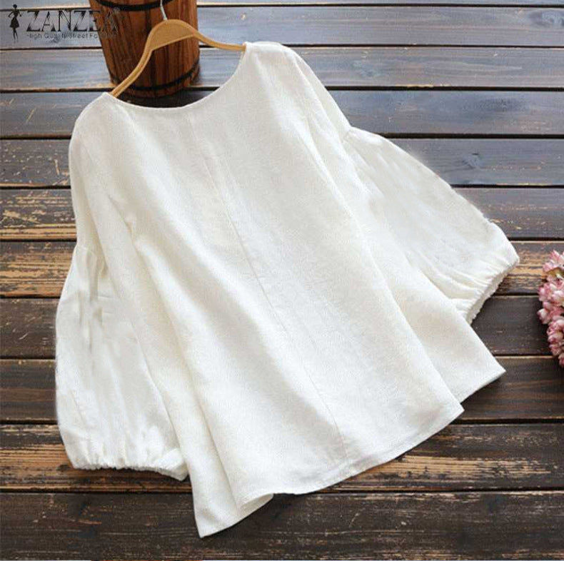 Women's Sweet Lantern Sleeve Loose Leisure Slimming Blouses