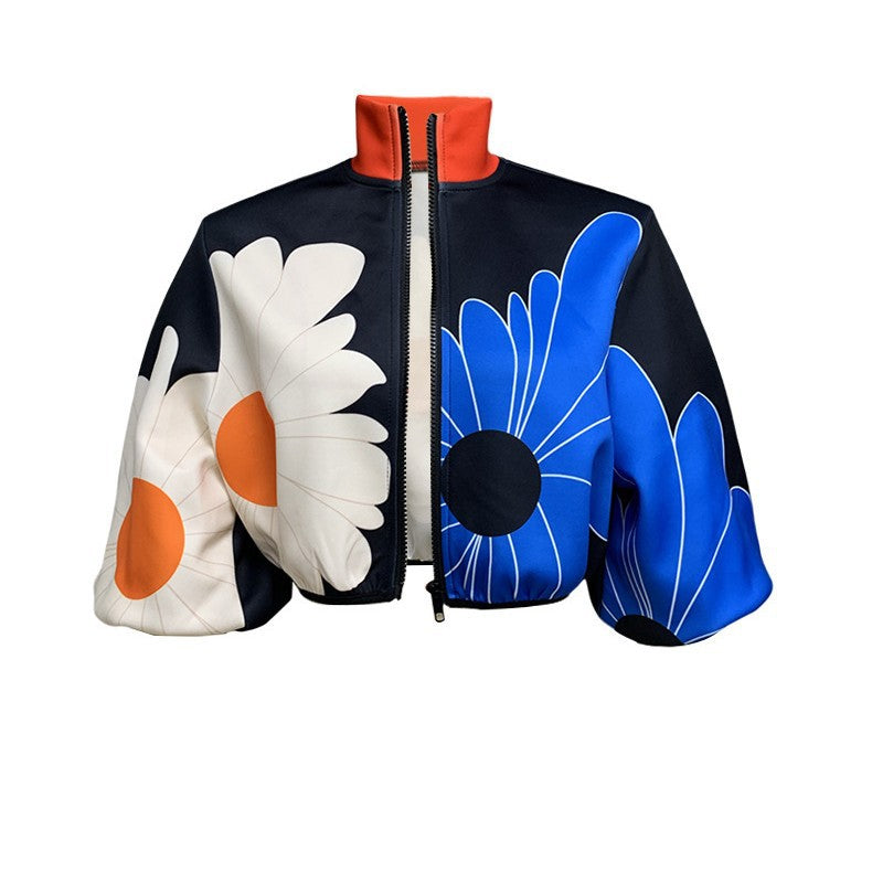 Women's Fashionable Elegant Large Floral Printed Jackets