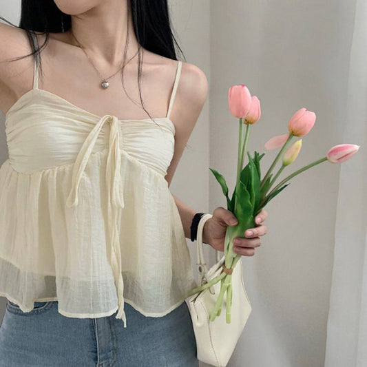 Women's Wear Trendy Fairy Style Pleated Loose Vests