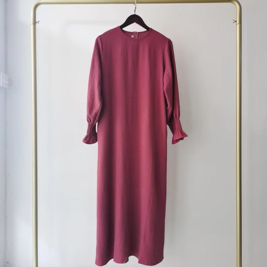 Women's Dress Fashion Round Neck Solid Color Dresses