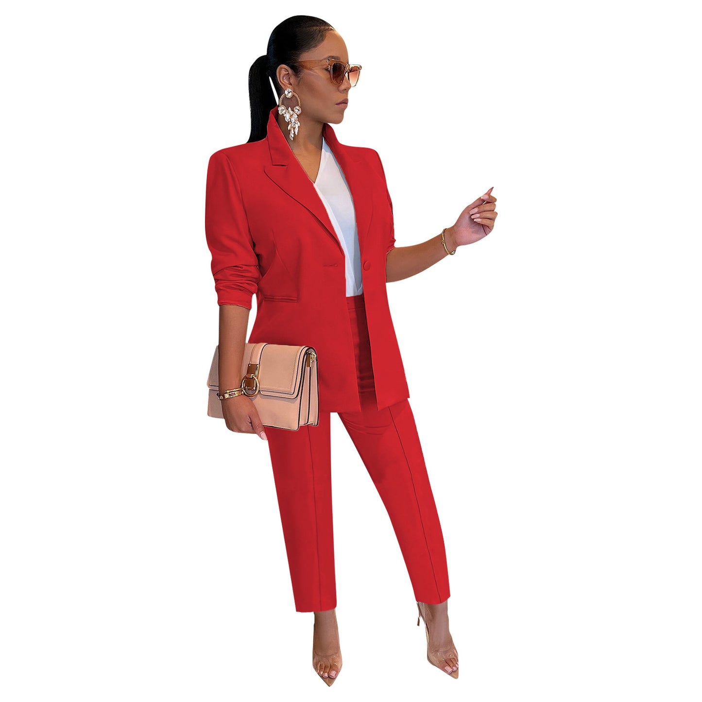 Women's Trousers Two-piece Set Leisure Office Suits