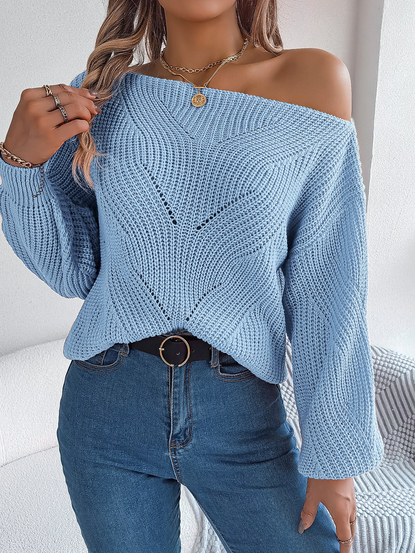 Women's Trendy Stylish Casual Lantern Sleeve Sweaters