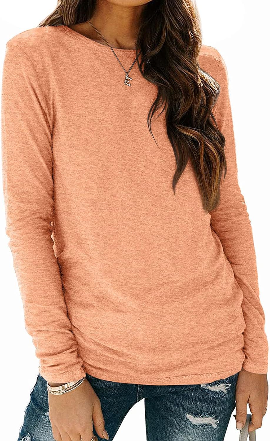 Women's Loose Long Sleeve Solid Color Casual Blouses