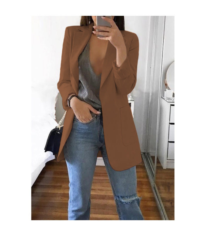 Women's Fashion Solid Color Collar Graceful Blazers