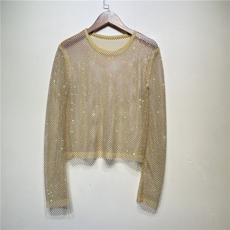 Shining Star Hollow Out Shiny Colorful Blouses