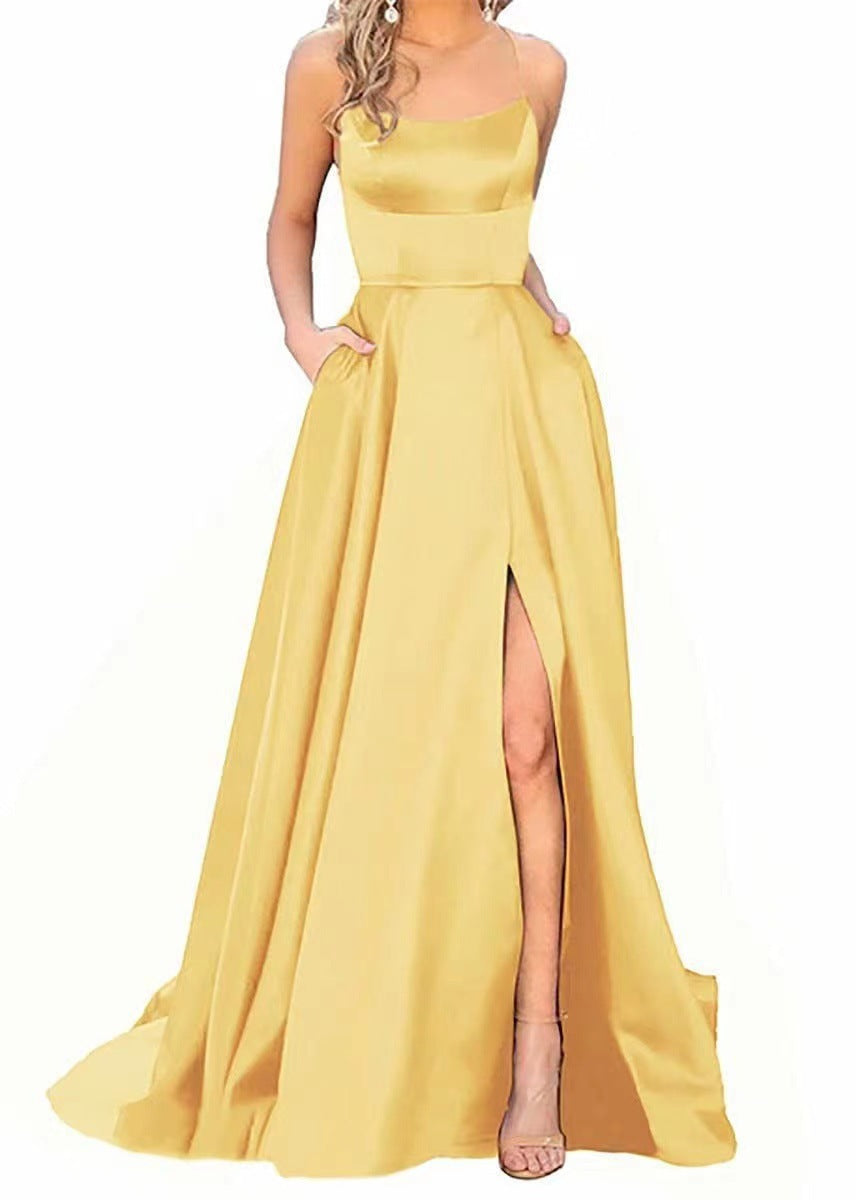 Dress Long Slimming Shoulder Hollow Girlfriends Evening Dresses