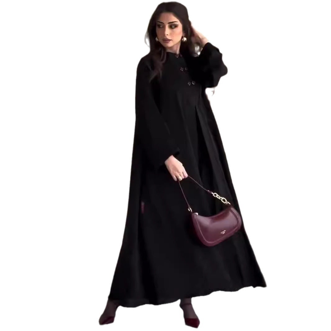 Robes taille haute à manches longues de style français pour femmes