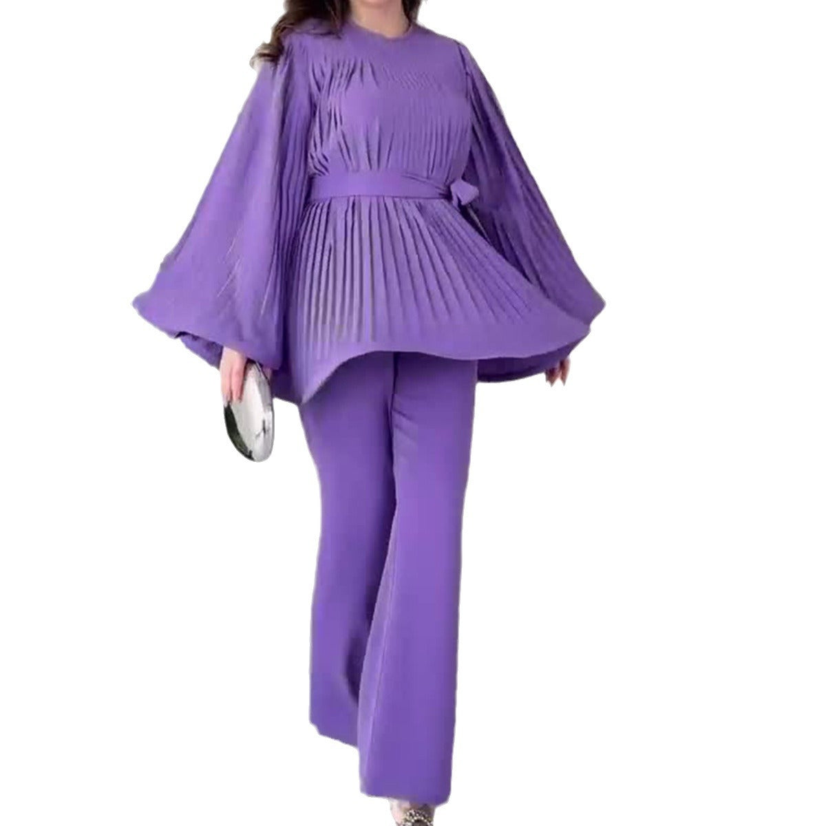 Women's Spring Pleated Design Fashionable Temperament Baggy Suits