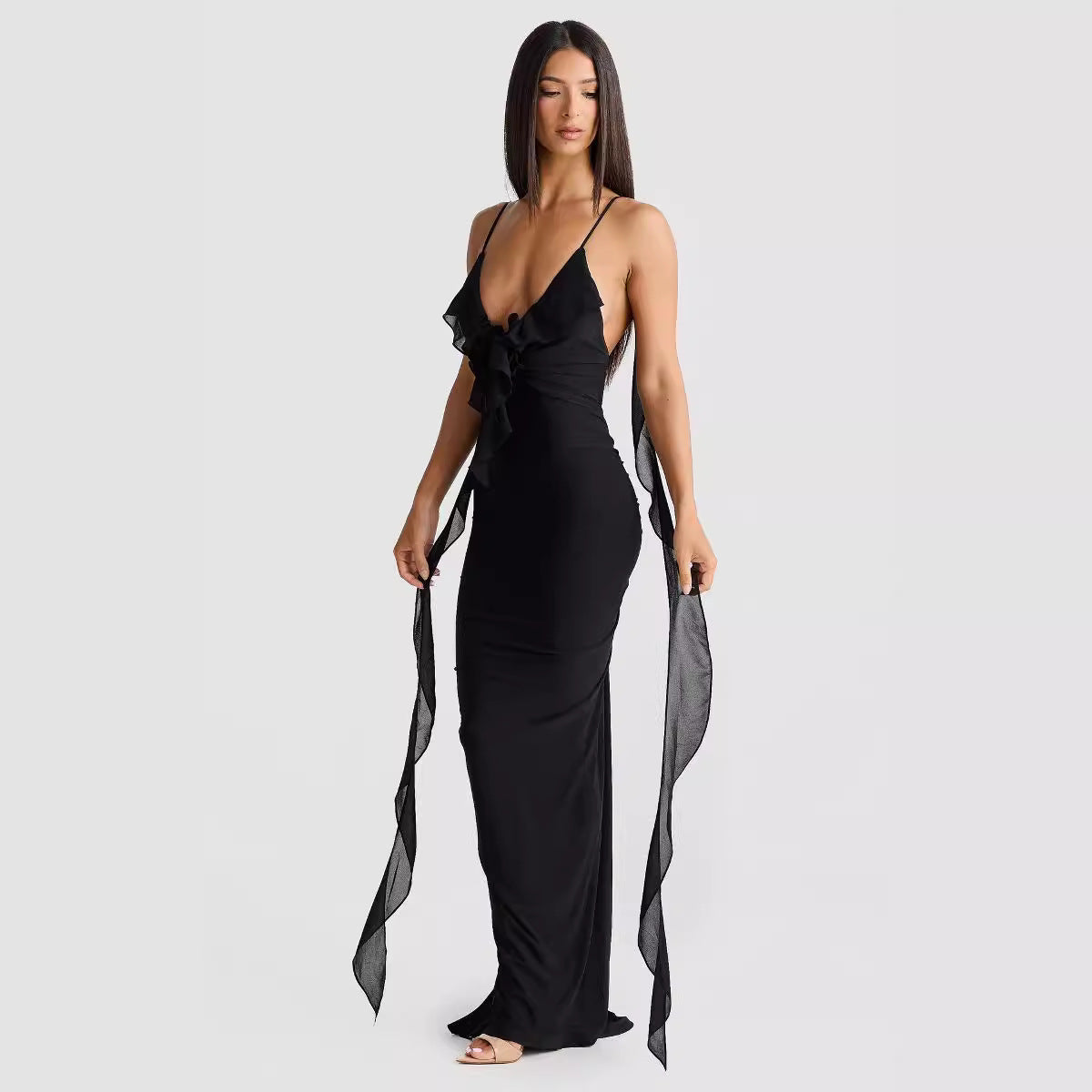 Robe d'été sexy pour femme, dos nu, coupe ajustée, épaules dénudées