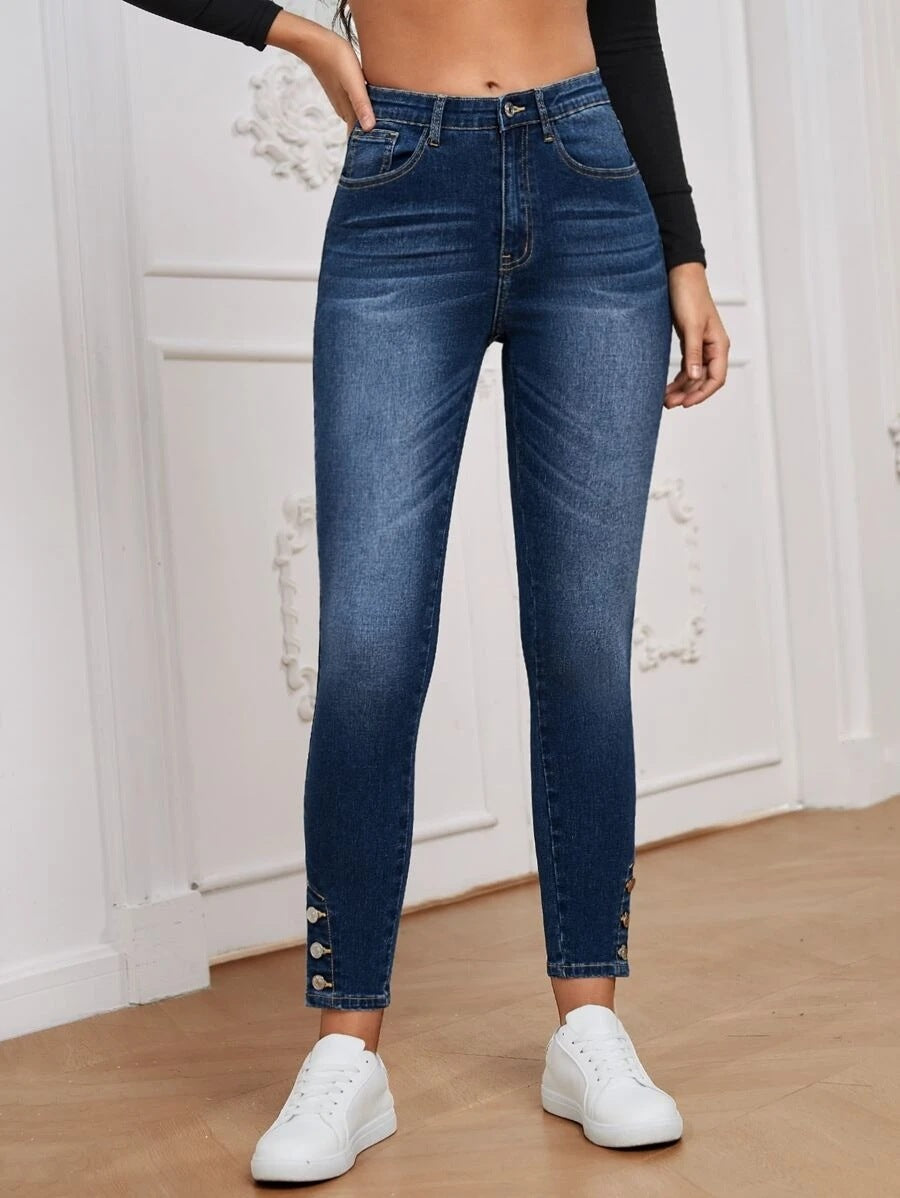 Women's Fashionable High Elastic Clinch Tight Denim Jeans