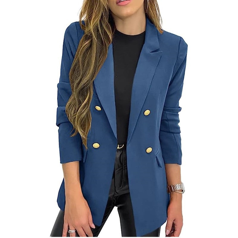 Women's Small Solid Color Casual Long Sleeves Blazers