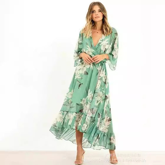 Robes en mousseline de soie à imprimé floral pour femmes