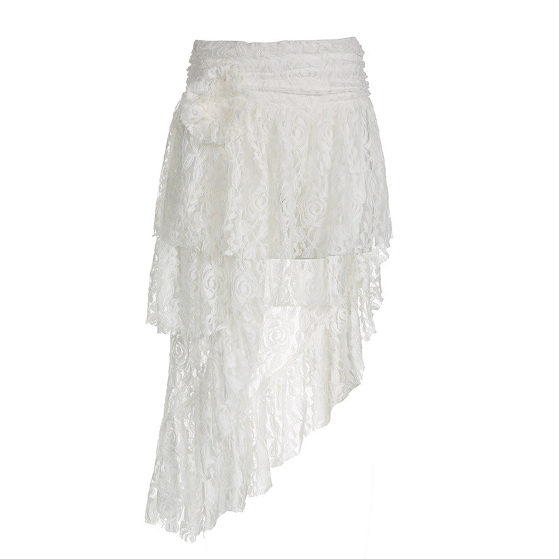 Design Gentle Summer Lace Stitching Flower Skirts