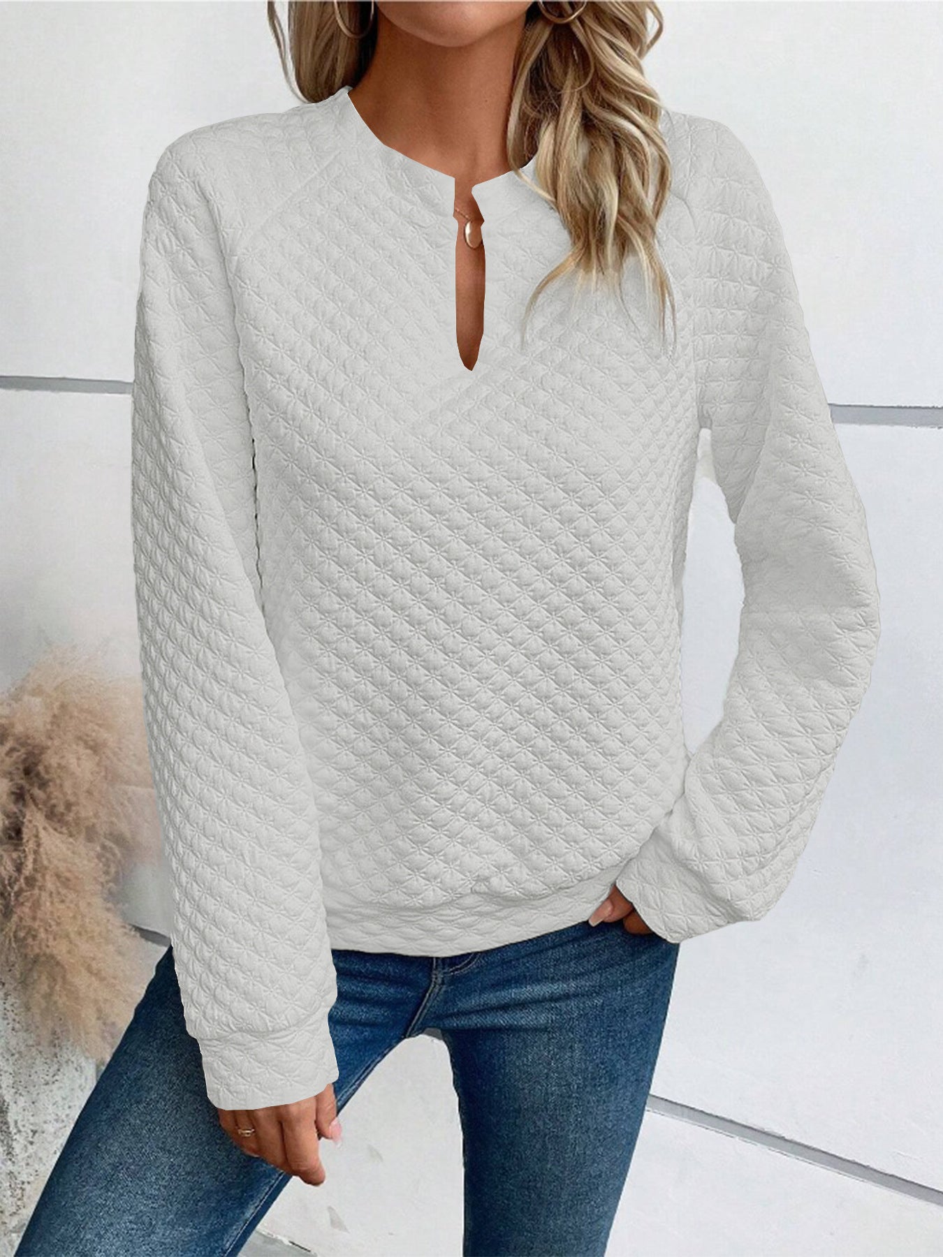 Women's Color Deep Stitching Long Sleeve Casual Sweaters