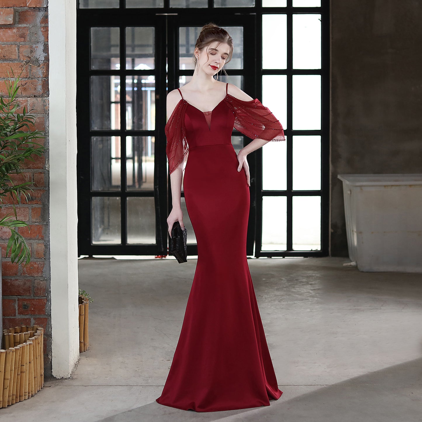 Bride Long Sling Appreciation Dinner Fishtail Evening Dresses